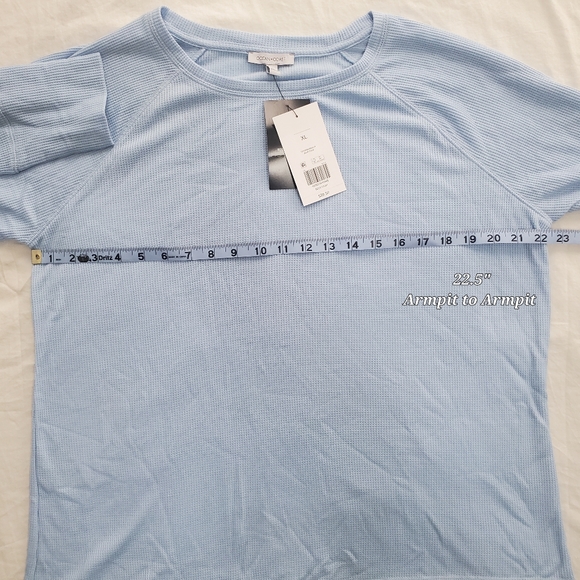 Ocean + Coast Womens XL Blue Waffle Knit Thermal Pajama Set Shirt Pants FLAWS - Picture 10 of 16